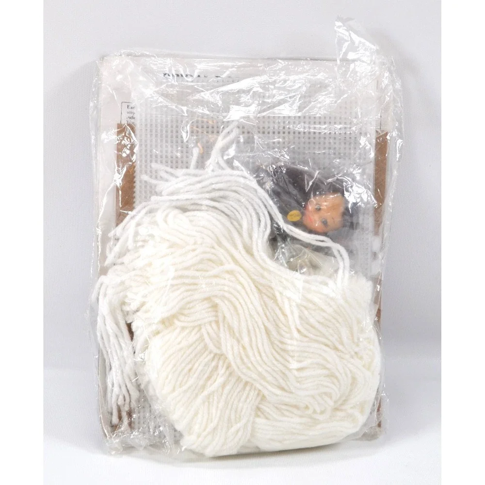New 1990‎ Bridal Doll Centerpiece Plastic Canvas Kit Needlecraft Ala Mode